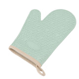 Silicone Oven Mitt High Temperature Resistant Waterproof Slip Proof Kitchen Baking Glove with Cotton Liner Green