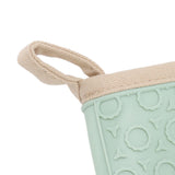 Silicone Oven Mitt High Temperature Resistant Waterproof Slip Proof Kitchen Baking Glove with Cotton Liner Green
