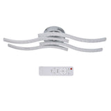 LED Ceiling Light Remote Control Dimming 4 Wavy Ceiling Lamp Tube for Living Room Bedroom AC85‑265V