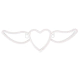 Heart Shaped Neon Light Safe Energy Saving Dual Power Heart Shaped Wings Neon Sign for Valentine's Day Wedding(Warm White Light Pink Light )