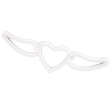Heart Shaped Neon Light Safe Energy Saving Dual Power Heart Shaped Wings Neon Sign for Valentine's Day Wedding(Warm White Light Pink Light )