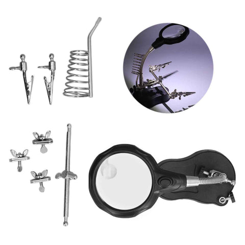 Soldering Station Magnifier Auxiliary Clip Stand Desktop Magnifying Glasses for Small Items Miniatures Projects In Australia - Darrahopens