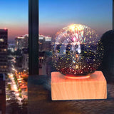 3D Firework Light LED Colorful Table Lamp USB Powered Glass Ball Night Light for Bedroom Office