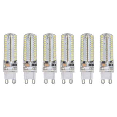 6Pcs G9 Silicone Bulbs 5W 104LED Light Bulb IP45 Waterproof for Home Chandelier Wall Lamp 220VWarm Light