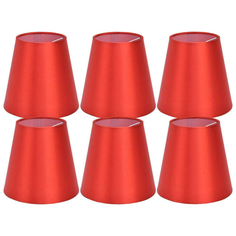 6PCS E14 Lamp Shade Fabric Lampshade Table Lamp Ceiling Lamp Shade for Bedroom Living RoomBright Red PX150