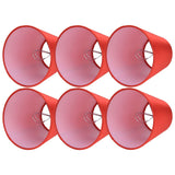 6PCS E14 Lamp Shade Fabric Lampshade Table Lamp Ceiling Lamp Shade for Bedroom Living RoomBright Red PX150
