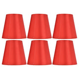 6PCS E14 Lamp Shade Fabric Lampshade Table Lamp Ceiling Lamp Shade for Bedroom Living RoomBright Red PX150