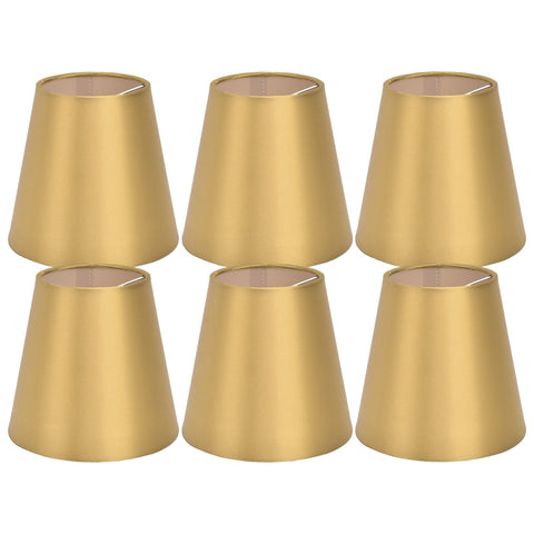 6PCS E14 Lamp Shade Fabric Lampshade Table Lamp Ceiling Lamp Shade for Bedroom Living RoomGold PX153 In Australia - Darrahopens