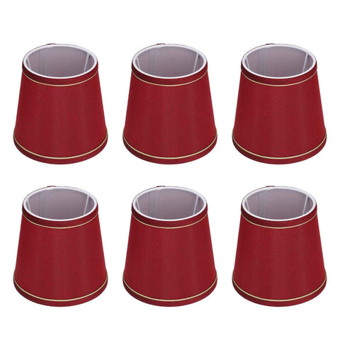 6PCS Fabric Lampshade Modern Simple Fabric Light Lampshade Phnom Penh Craftsmanship for E14 LampWine Red (PX43) In Australia - Darrahopens
