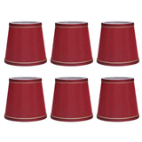6PCS Fabric Lampshade Modern Simple Fabric Light Lampshade Phnom Penh Craftsmanship for E14 LampWine Red (PX43) In Australia - Darrahopens
