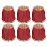 Small Lamp Shade Fabric Wine Red Golden Edge Lampshade for E14 Table Chandelier Wall Lamp