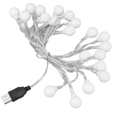 3 M 20LED String Lights LED Globe Outdoor Indoor String Lights for Girls Room Decoration Festive Birthday USB Power Supply