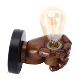 Wall Mounted Lamp Fist Shape Vintage Industrial Style Wall Sconce With Base Mount Connector for Bedroom Bar Cafe 220VLeft Hand