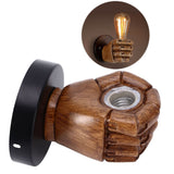 Wall Mounted Lamp Fist Shape Vintage Industrial Style Wall Sconce With Base Mount Connector for Bedroom Bar Cafe 220VRight Hand