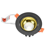 LED Downlight Aluminum Adjustable Angle Dustproof Ceiling Embedded Spotlight for Living Room Bedroom 100‑264VBlack Shell Golden Cup In Australia - Darrahopens