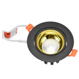 LED Downlight Aluminum Adjustable Angle Dustproof Ceiling Embedded Spotlight for Living Room Bedroom 100‑264VBlack Shell Golden Cup In Australia - Darrahopens