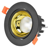 LED Downlight Aluminum Adjustable Angle Dustproof Ceiling Embedded Spotlight for Living Room Bedroom 100‑264VBlack Shell Golden Cup In Australia - Darrahopens