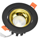 LED Downlight Aluminum Adjustable Angle Dustproof Ceiling Embedded Spotlight for Living Room Bedroom 100‑264VBlack Shell Golden Cup In Australia - Darrahopens