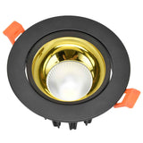 LED Downlight Aluminum Adjustable Angle Dustproof Ceiling Embedded Spotlight for Living Room Bedroom 100‑264VBlack Shell Golden Cup In Australia - Darrahopens