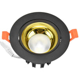 LED Downlight Aluminum Adjustable Angle Dustproof Ceiling Embedded Spotlight for Living Room Bedroom 100‑264VBlack Shell Golden Cup In Australia - Darrahopens