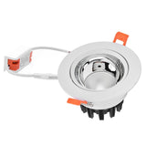 LED Downlight Aluminum Adjustable Angle Dustproof Ceiling Embedded Spotlight for Living Room Bedroom 100‑264VWhite Shell Silver Cup In Australia - Darrahopens