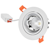 LED Downlight Aluminum Adjustable Angle Dustproof Ceiling Embedded Spotlight for Living Room Bedroom 100‑264VWhite Shell Silver Cup