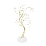 Tabletop Bonsai Tree Lamp Adjustable Safe Use Stable Night Light with Copper Wire USB Cable for Home Christmas Office36L Pearl Warm Light
