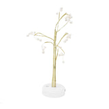 Tabletop Bonsai Tree Lamp Adjustable Safe Use Stable Night Light with Copper Wire USB Cable for Home Christmas Office36L Pearl Warm Light