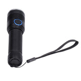 LED Flashlight Telescopic Zoom Protective Function Aluminum Alloy Barrel 2000LM Zoom FlashlightBlack