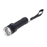 LED Flashlight Telescopic Zoom Protective Function Aluminum Alloy Barrel 2000LM Zoom FlashlightBlack