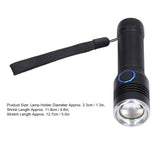 LED Flashlight Telescopic Zoom Protective Function Aluminum Alloy Barrel 2000LM Zoom FlashlightBlack