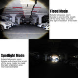 LED Flashlight Telescopic Zoom Protective Function Aluminum Alloy Barrel 2000LM Zoom FlashlightBlack