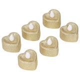 6PCS Heart Candle Light Heart Shaped Design Environmental Fine Workmanship LED Candle Light