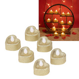 6PCS Heart Candle Light Heart Shaped Design Environmental Fine Workmanship LED Candle Light