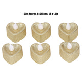 6PCS Heart Candle Light Heart Shaped Design Environmental Fine Workmanship LED Candle Light