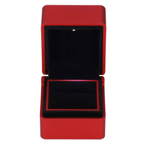 Velvet Ring Box LED Light Eco Friendly Safe Poisonless Elegant Design Romantic Ambience Engagement Ring BoxRed