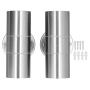 2Pcs GU10 Stainless Steel Outdoor Wall Sconce Waterproof LED Cylinder Up Down Wall Light for Yard Villas Living Rooms 220‑240VStainless Steel Color In Australia - Darrahopens