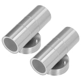 2Pcs GU10 Stainless Steel Outdoor Wall Sconce Waterproof LED Cylinder Up Down Wall Light for Yard Villas Living Rooms 220‑240VStainless Steel Color