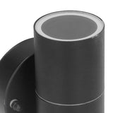 2Pcs GU10 Stainless Steel Outdoor Wall Sconce Waterproof LED Cylinder Up Down Wall Light for Yard Villas Living Rooms 220‑240VBlack