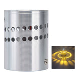 LED Aluminum Spiral Hole Wall Light Heat Resistance 3W Dimmable Spiral Lamp 90-100LM AC85‑265VWarm White