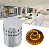 LED Aluminum Spiral Hole Wall Light Corrosion Resistance 3W Dimmable Spiral Lamp for Porch Living RoomYellow