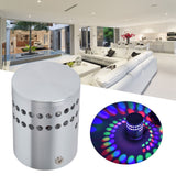 LED Spiral Hole Wall Lamp RGB Ceiling Light Surface Mount 3W AC85‑265V for Hallway Bedside Bar Decoration