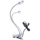 Clip Desk Lamp 10 Gear Adjustable LED Double Head Gooseneck Table Lamp Reading Lamp for Bedroom