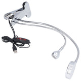 Clip Desk Lamp 10 Gear Adjustable LED Double Head Gooseneck Table Lamp Reading Lamp for Bedroom
