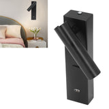 Wall Mounted Reading Light Minimalist Fashion LED Wall Lamp with Switch USB Port for Indoor Bedroom 100‑240V
