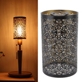 Lamp Shade Hollow Carving Metal Cylindrical Circular Pattern E27 E26 Detachable Decorative Nightstand Table Lamp Shade