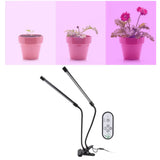 Plant Grow Light Dimmable Timing Full Spectrum USB Powered Dual Head Clip On LED Plant Lamp for Indoor 30W