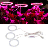 LED Plant Grow Lights Full Spectrum USB Growing Light Timing 5 Level Dimming for Indoor Plant Growing Pink Purple Light