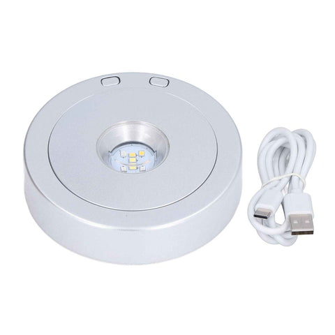 LED Display Base USB RGB Colorful Light Rotating Crystal Display Base Stand for Bottle Jewellery Handicraft