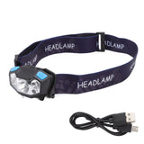 LED Headlamp 5 Level Lighting Modes USB Charging Lightweight Sensor Headlight LED Head Light for Outdoor Camping In Australia - Darrahopens
